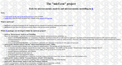 Desktop Screenshot of micecon.r-forge.r-project.org